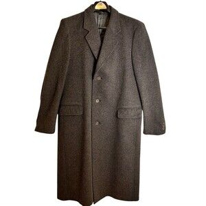 Ciatti Men's Cashmere Wool Blend Overcoat 42 LONG Full Length Charcoal Gray